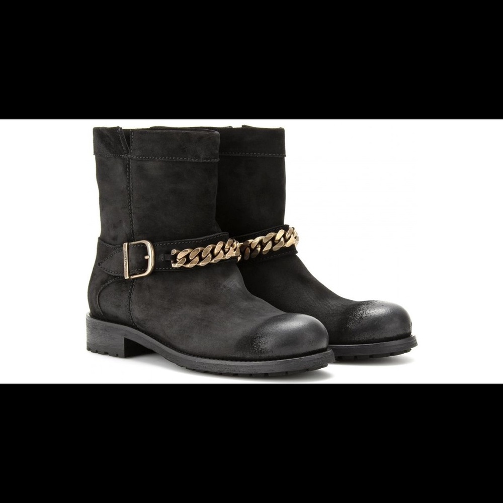 Jimmy Choo Daze Distressed Suede Combat Boot